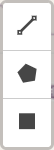 Set of drawing tool options - line. polygon and rectangle