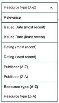 List of options which determine the display order